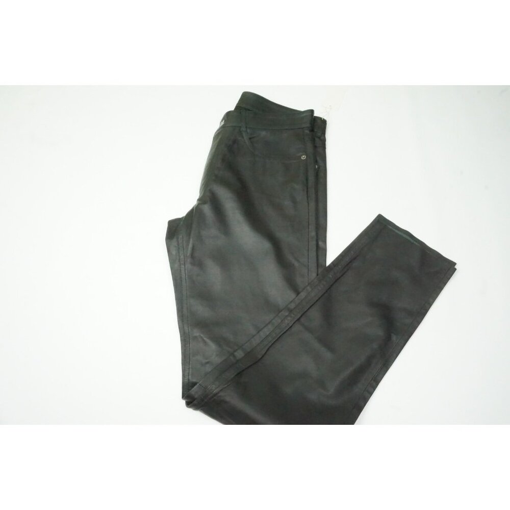 Eidos 100% Napa Leather Black Zip Up Mens Pants Sz 48R Brand New W Tags